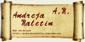 Andreja Maletin vizit kartica